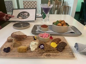 Kalamari and Cheese Plate. The vegan cheese was actually the best vegan cheese I’ve ever had.   at Mood in Tequesta