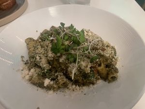 This was the best pesto pasta (vegan or otherwise) I’ve ever had!  at Mood in Tequesta