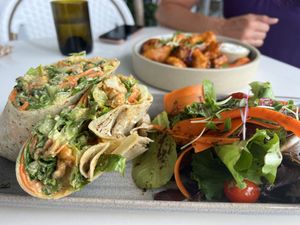 Buffalo cauliflower wrap - part of the specials’ menu  at Mood in Tequesta