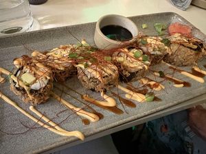 Dragon roll 🐉  at Mood in Tequesta