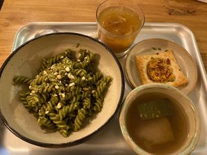 Meal (純素果仁青醬螺絲粉) at Black Window - 黑窗里 in Kowloon