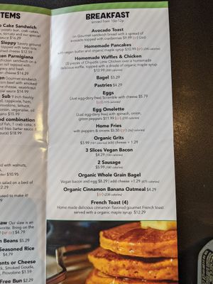 Breakfast menu served exclusively till noon. at Vegans Are Us in Atlantic City