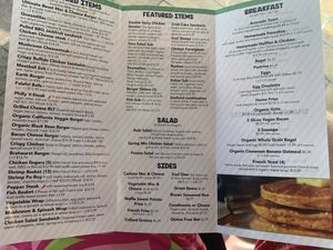Menu at Vegans Are Us in Atlantic City