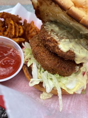 Crab Cake Burger  at Vegans Are Us in Atlantic City