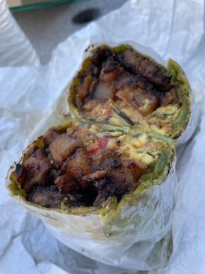 Sausage and egg burrito   at Vegans Are Us in Atlantic City