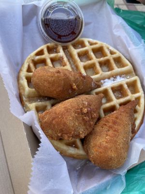 Chicken and waffles  at Vegans Are Us in Atlantic City