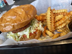 “Crab” cake sandwich   at Vegans Are Us in Atlantic City
