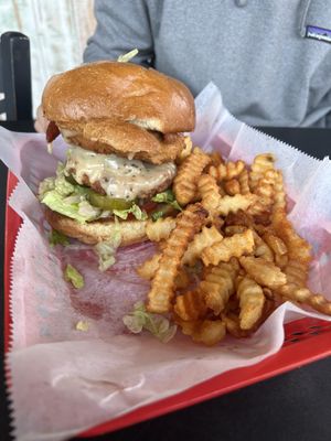 Double spicy chicken stacker  at Vegans Are Us in Atlantic City