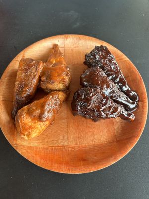 Mango habanero and BBQ drumettes  at Vegans Are Us in Atlantic City