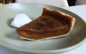 Pumpkin pie - close-up at Pinch Brunch Bar in Seoul