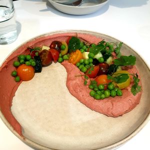 hummus salad at Pinch Brunch Bar in Seoul