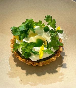 Cilantro tart at Pinch Brunch Bar in Seoul