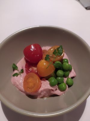 Sample servint of the hummus salad at Pinch Brunch Bar in Seoul