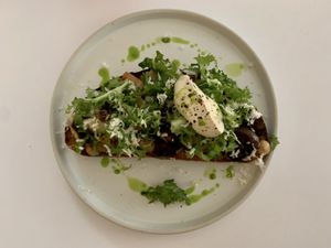 Mushroom on grilled bread  at Pinch Brunch Bar in Seoul