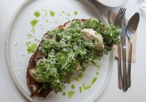mushroom tartine (new version) at Pinch Brunch Bar in Seoul