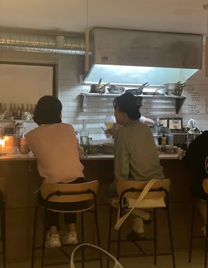 Open kitchen  at Pinch Brunch Bar in Seoul