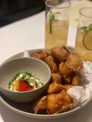 Crispy potatoes   at Pinch Brunch Bar in Seoul