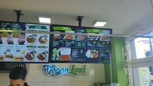 Menu above counter at Veganland - Keupstrasse in Cologne