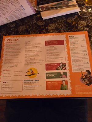 Separate vegan menu - ask at the door. at Lounges - Lupo Lounge in Wolverhampton