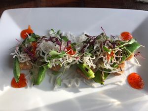 Chilli Tofu starter  at Victoria & Albert Inn in Whitley Bay