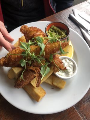 Massive chips n banana blossom fish  at Victoria & Albert Inn in Whitley Bay
