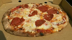 Vegan pizza at Woodland Cafe in Wetherby