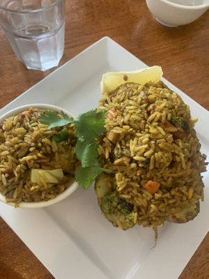 Pineapple rice - great sized serving  at Loving Hut in Richmond