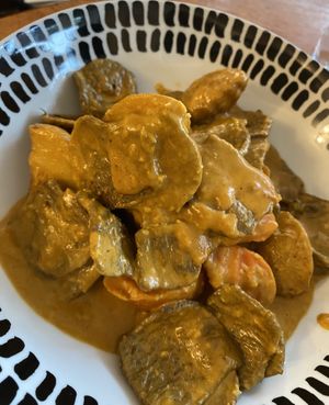 Massaman curry. Although it didn’t taste like massaman it was still yummy. Needed offer and chunkier meat though, like Fable perhaps  at Loving Hut in Richmond