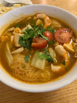 Tom Yum soup at Loving Hut in Richmond