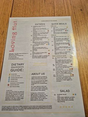 Menu Nov 2025 at Loving Hut in Richmond
