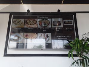 Veggie menu at Hap Healthy Steam Cuisine in Vancouver