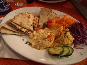 Hummus platter   at Dinghy Dock in Culebra