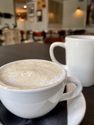 Almond milk cappuccino   at Billy's Downtown Diner in Bethlehem