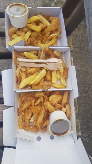 Chips at Papa's Fish & Chips in Scarborough