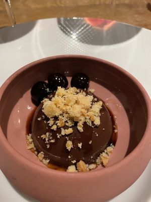 Vegan Torta Al Cioccolato. Tasty but it’s like just chocolate and cherries. Way different than what I see on Yelp. Could’ve used the sorbet. Vegan menu not worth the price poin at Allora in Sacramento