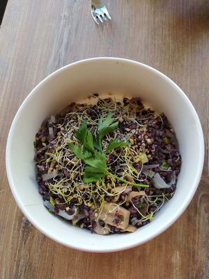 Black rice risotto at No Name Coffee in Brunoy