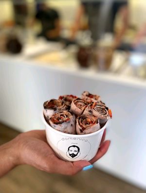 Dark chocolate with strawberries at Domenico in Crete