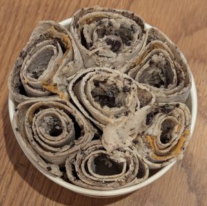 vegan coconut base mixed with Oreos and peanut butter at Domenico in Crete