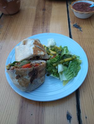 Vegan burrito at NorthSide Cafe in Sayulita