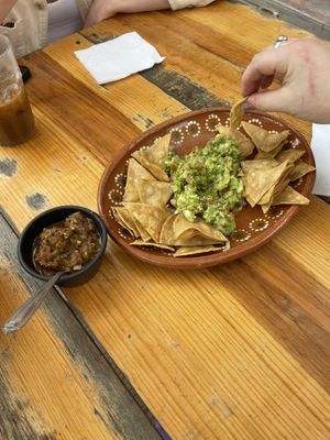 Chips and guacamole! Fresh chips, sooo tastyy  at NorthSide Cafe in Sayulita