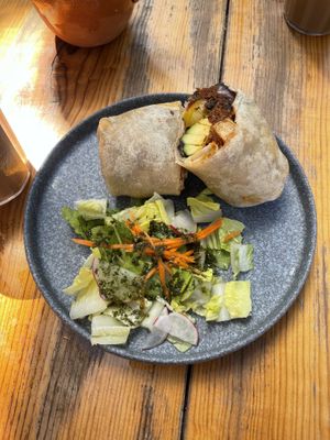 Vegan burrito! Super tasty insides, tortilla 10/10  at NorthSide Cafe in Sayulita