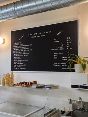 Menu at Honey's in Toronto