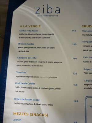 Menu #Veganuary at Ziba Cocina Mediterránea in Tijuana