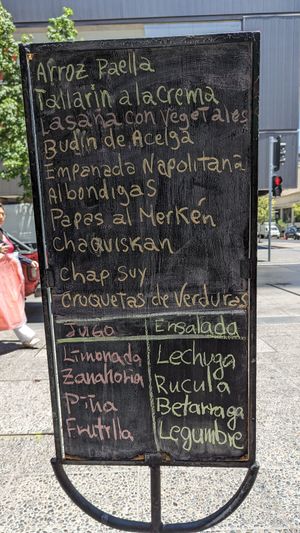 Daily menu at Ever Green in Santiago