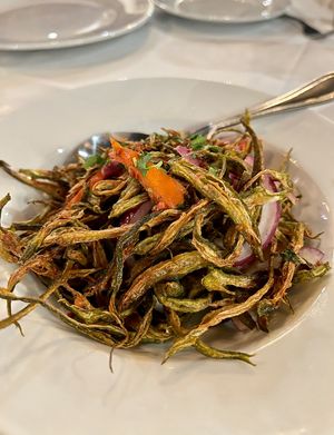 Crispy Okra. YUMM  at Andaaz in Asheville