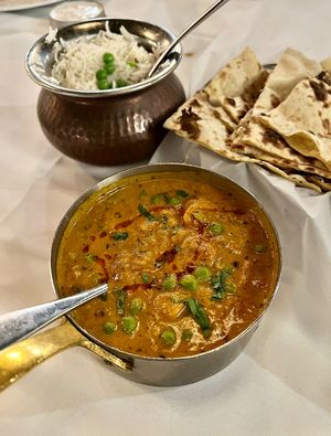 Tofu-green peas curry  at Andaaz in Asheville