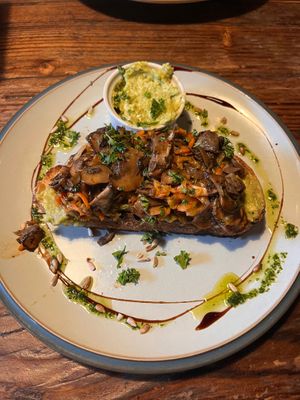 I had the avocado toast with mushrooms and kimchi.  at Hoogah Cafe in Swansea