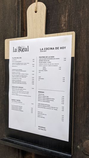 Menú Julio 2021 at La Real in Valladolid