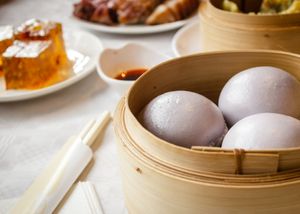 Steamed vegan taro walnut bun at Full Moon City in The Hague