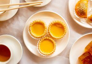 Daily fresh baked egg tarts at Full Moon City in The Hague